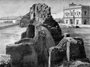 Überreste der Servianischen Mauer in der Nähe des Bahnhofs, Rom, 1902 von O Schulz