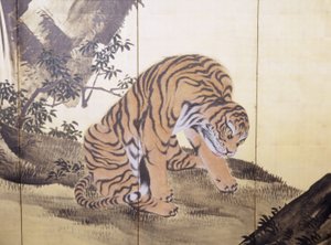 Tiger in einer Landschaft