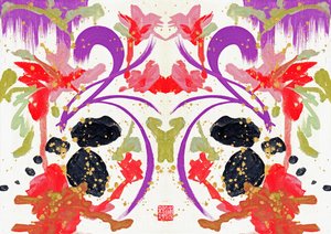Zen Orange Lila Blumen 1
