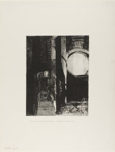Und auf allen Seiten sind Basaltsäulen,...das Licht fällt von der gewölbten Decke, Platte 3 von 24 von Odilon Redon