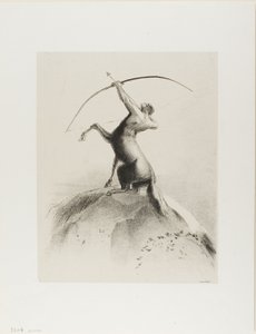 Zentaur zielt auf die Wolken von Odilon Redon