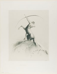 Zentaur, der auf die Wolken zielt von Odilon Redon