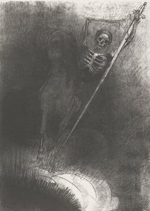 Der Tod auf einem Pferd, 1899 (Druck) von Odilon Redon
