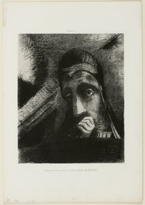 Gesicht des Mysteriums (In meinem Traum sah ich am Himmel ein GESICHT DES MYSTERIUMS), Platte 1 aus Hommage an Goya von Odilon Redon