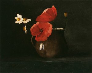 Blumen: Mohn und Gänseblümchen, um 1867 von Odilon Redon