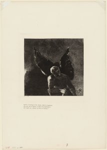 Ehre und Lob sei dir, Satan, in den Höhen des Himmels, wo du regiert hast, und in den Tiefen der Hölle, wo du, besiegt, in Stille träumst!, Platte 8 von 9 von Odilon Redon