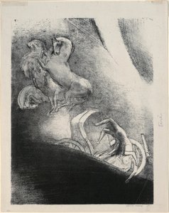 Er stürzt kopfüber in den Abgrund, Platte 17 von 24 von Odilon Redon