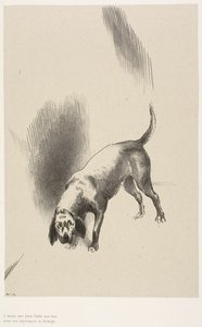 Er [Der Hund des Erzählers] hielt seine Augen mit einem so seltsamen Blick auf mich gerichtet, Platte 3 von 6