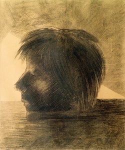 Kopf des Orpheus auf dem Wasser oder Der Mystiker, 1880 von Odilon Redon