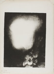 Kopf einer Frau mit Blumenstrauß von Odilon Redon