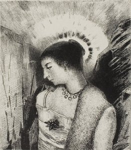 Hier ist die gute Göttin, die Idäische Mutter der Berge, Tafel 15 von 24 von Odilon Redon