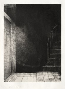 Ich sah einen Lichtblitz, groß und blass von Odilon Redon