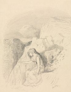 Melancholie, um 1868 von Odilon Redon