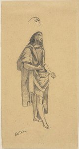 Johannes der Täufer, mit Skizze des Kopfes von Odilon Redon