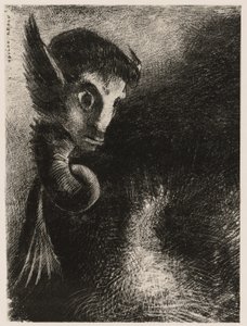 Die Chimäre betrachtete alles mit Angst, aus Nacht