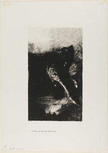 Die Chimäre mit grünen Augen dreht sich um, bellt, Platte 7 aus Die Versuchung des heiligen Antonius (1. Serie)