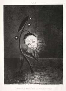 Die Sumpfblume, ein trauriger menschlicher Kopf von Odilon Redon