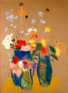 Drei Vasen mit Blumen, ca. 1908-10 von Odilon Redon