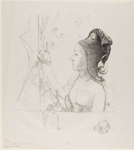 Unbetitelte Probedruck-Lithographie von Odilon Redon