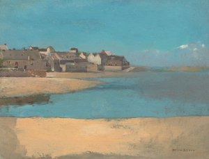 Dorf am Meer in der Bretagne, um 1880 von Odilon Redon