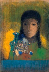 Frau mit Wildblumen, ca. 1900