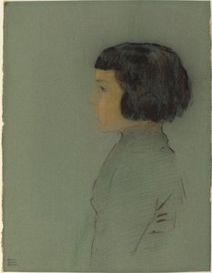 Junge Frau im Profil von Odilon Redon
