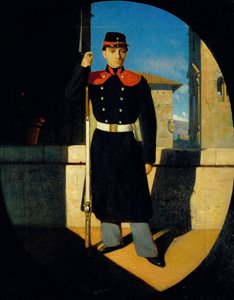 Soldaten der toskanischen Nationalgarde, ca. 1860-61 von Odoardo Borrani