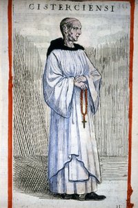 Zisterziensermönch. Gravur von O. Fialetti. 16. Jahrhundert.