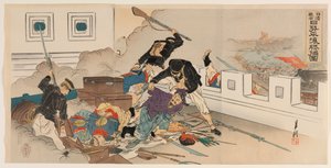 Sino-Japanischer Krieg: Japanische Streitkräfte bei der siegreichen Eroberung von Pyeongyang von Ogata Gekko