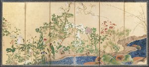 Blumen des Frühlings und Herbstes von Ogata Korin