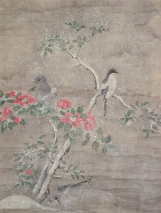 Vögel und Kamelie im Schnee, ca. 1700 von Ogawa Haritsu