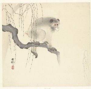 Affe auf Baumzweig von Ohara Koson