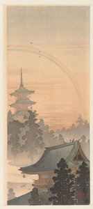 Pagode und Regenbogen von Ohara Koson