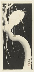 Reiher im Schnee von Ohara Koson