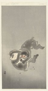 Zwei spielende Affen von Ohara Koson