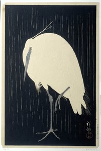 Silberreiher im Regen