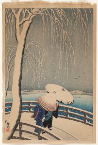 Schirme im Schnee von Ohara Shoson
