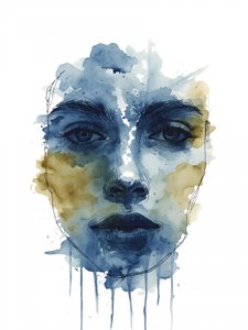Blauer Aquarellblick von Ohkimiko