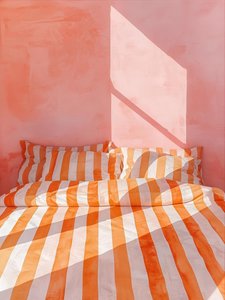 Sonniges Gestreiftes Bett