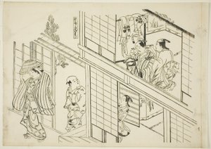 Ein junger Sanemori (Yaro Sanemori), Nr. 10 aus einer Serie von 12 Drucken, die Parodien von Stücken darstellen von Okumura Masanobu