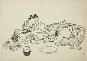 Ein Krafttest, Nr. 9 aus einer Serie von 12 Drucken von Okumura Masanobu