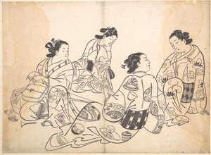 Gruppe von vier Frauen von Okumura Masanobu