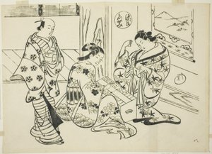 Das Utsusemi-Kapitel aus "Die Geschichte von Genji" (Genji Utsusemi), aus einer Serie von Genji-Parodien
