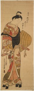 Wakashu in der Gestalt eines Komusō von Okumura Masanobu