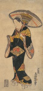 Schauspieler Sanjo Kantaro in der Rolle einer Kurtisane, ca. 1728