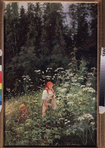 Mädchen vor einem Grasbüschel von Olga Antonova Lagoda Shishkina