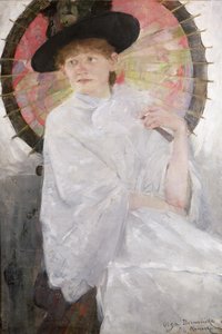 Porträt einer Dame mit einem japanischen Sonnenschirm