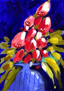 Lebendige Rote Blüten von Olga Skomorokhova