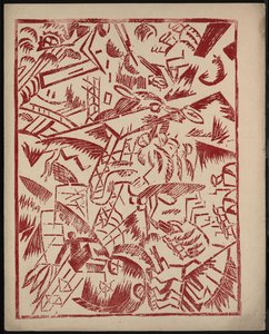 Illustration für das Buch Der Krieg von Aleksey Kruchenykh, 1916 von Olga Rozanova