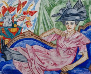 Porträt der Schwester des Künstlers, 1912 von Olga Rozanova